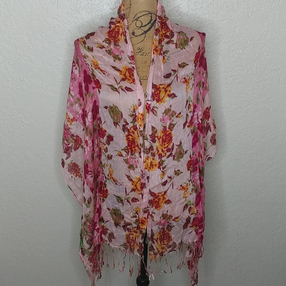 Multicolored Floral Scarf - Picture 2 of 5